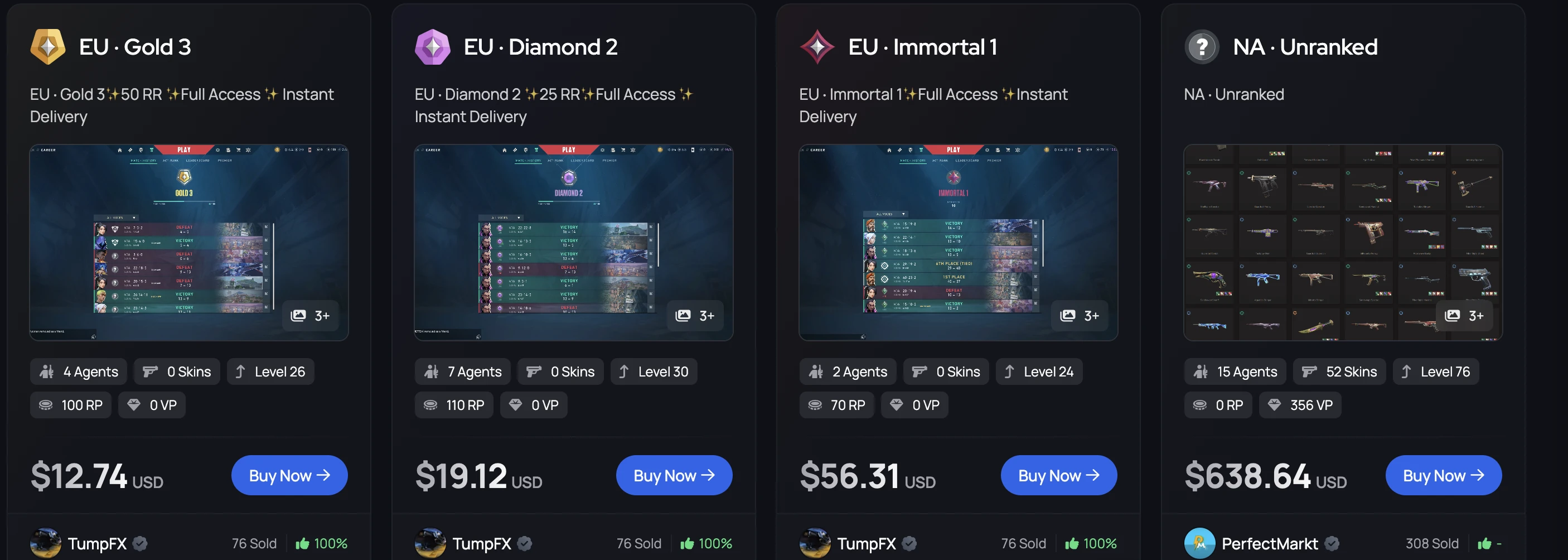 gameboost valorant accounts