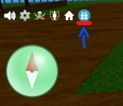 Gift icon location in Blox Fruits.<br>