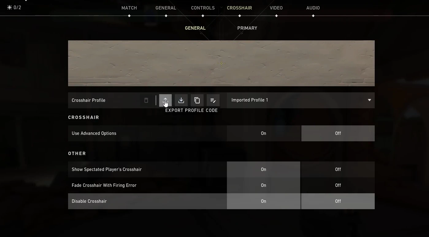 sharing crosshair profiles valorant