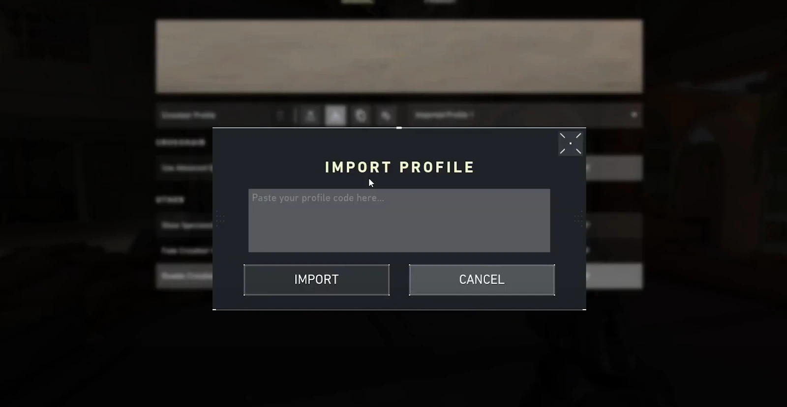 importing crosshair codes valorant