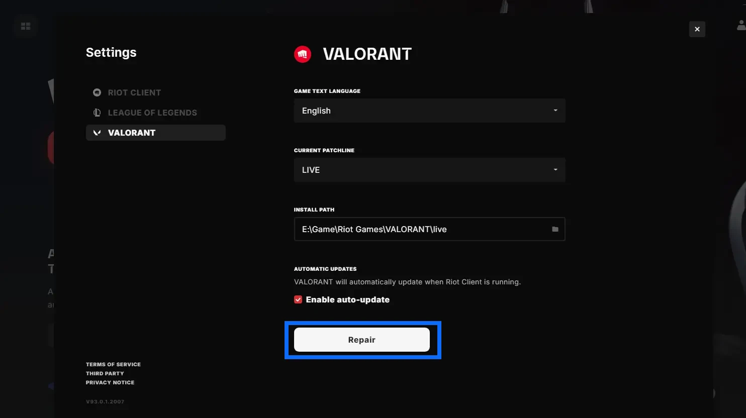 reapairing valorant dile itegrity