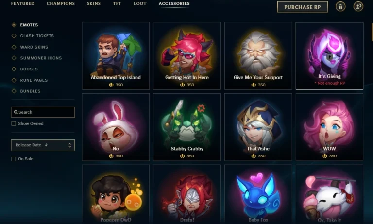 purchasing lol emotes