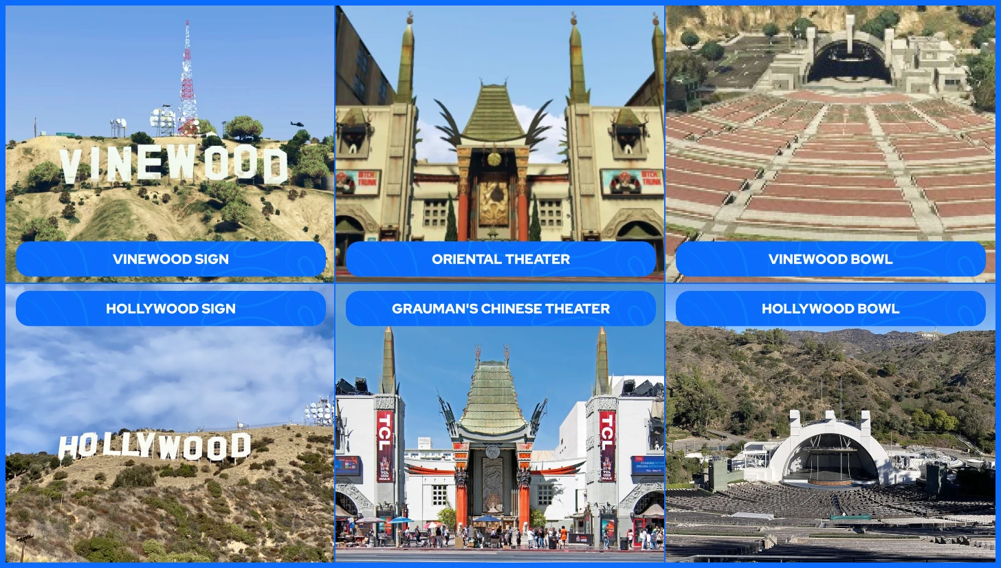 gta 5 locations in real life entertainment districts