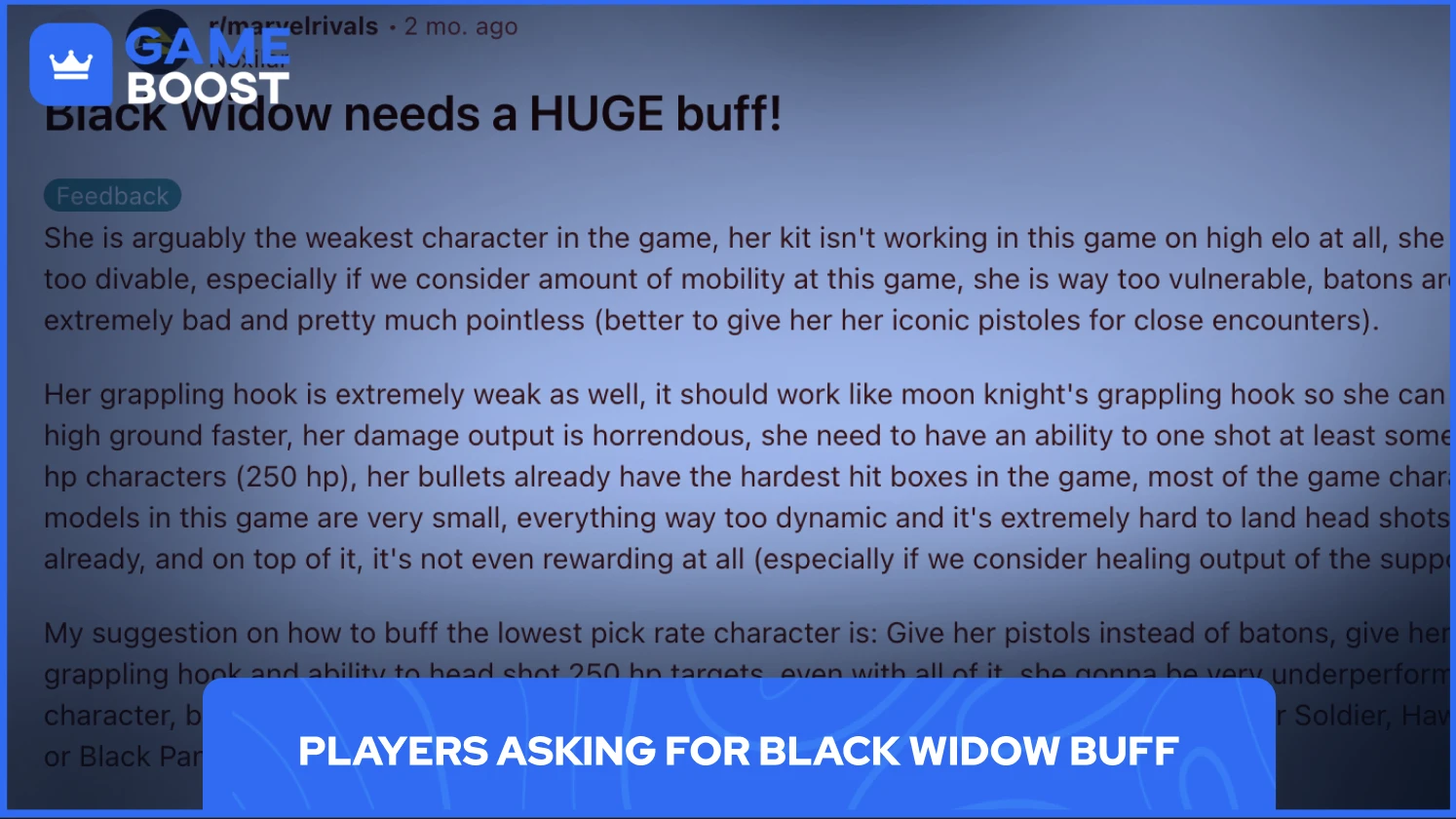 players asking for black widow buff