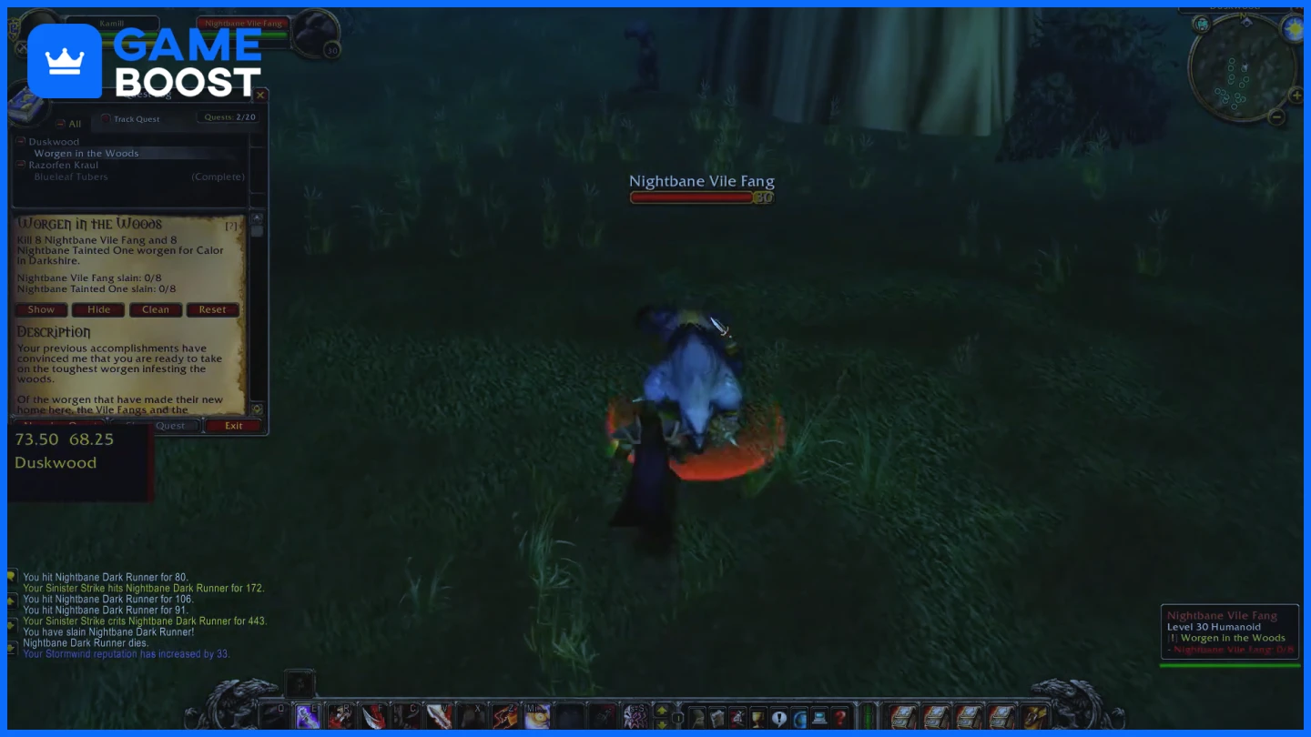 nightbane vile fang woregens wow sod