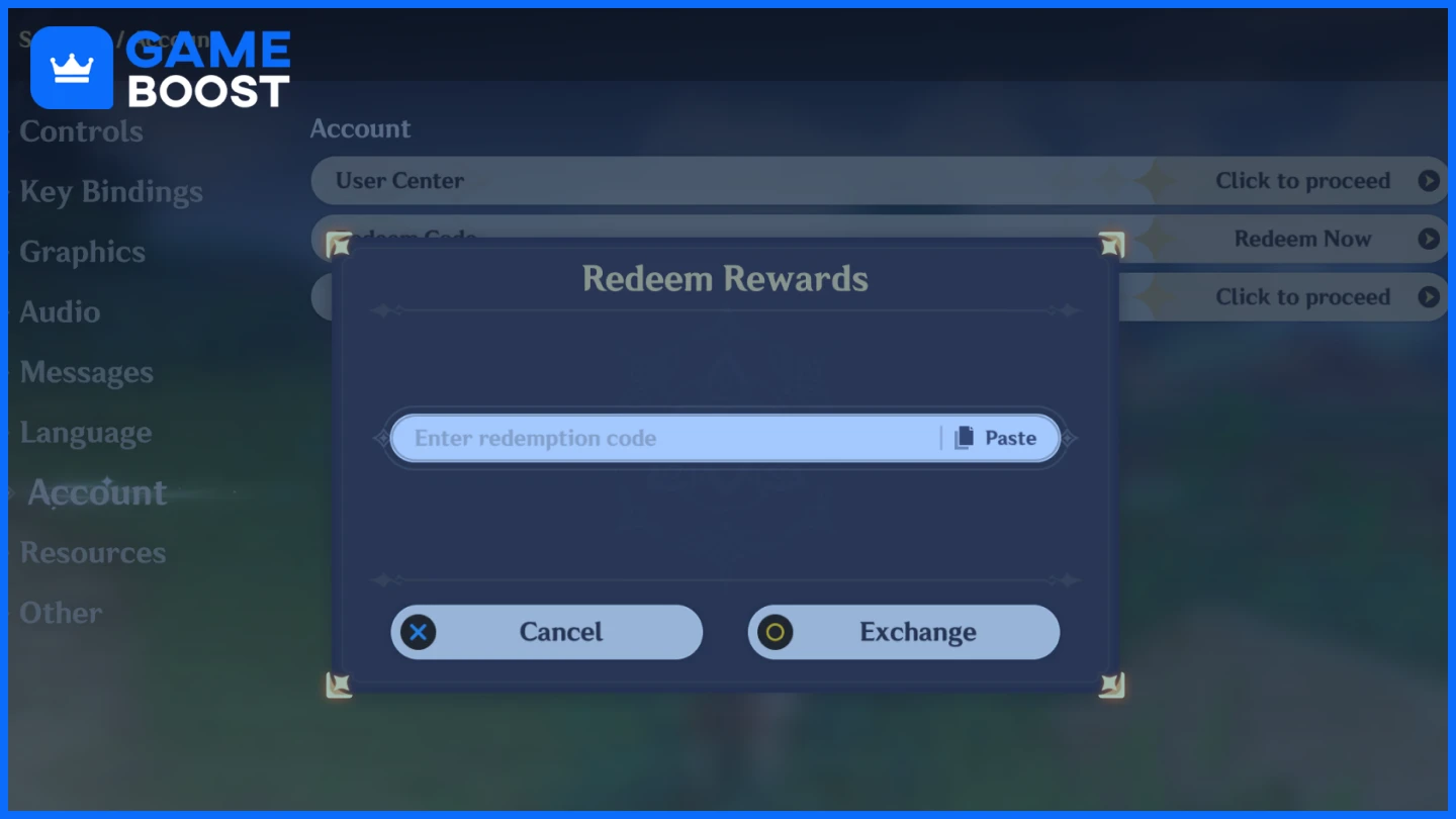 genshin impact redeem rewards in game