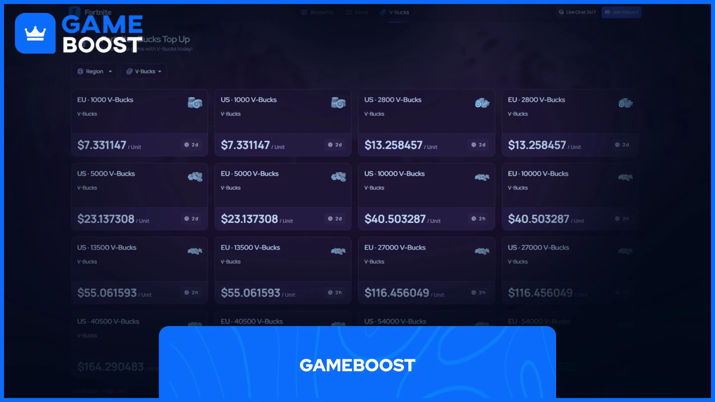 gameboost fortnite v-bucks