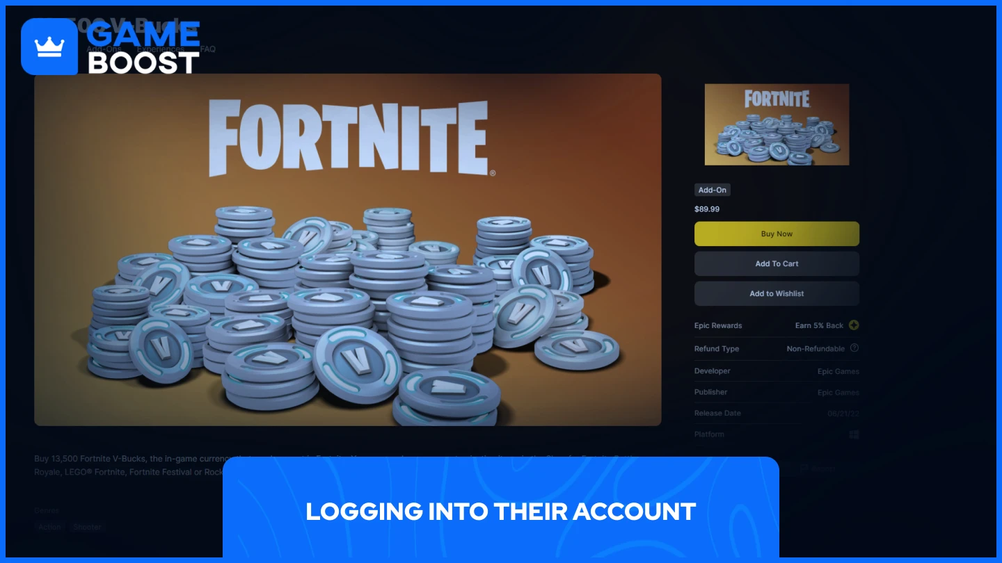 fortnite v-bucks epic games page