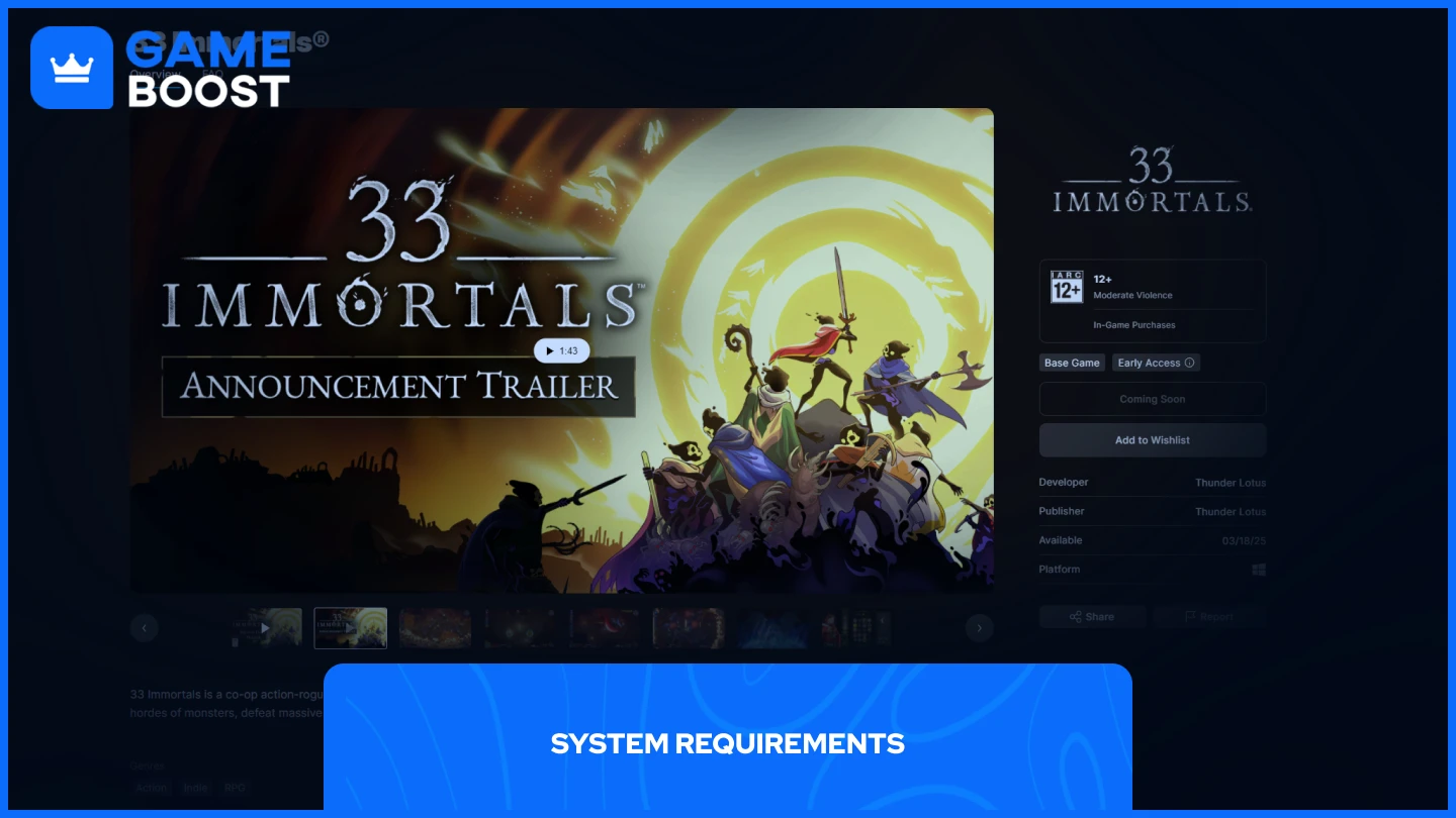 33 immortals epic games