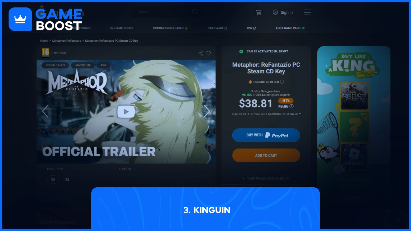 kinguin Metaphor: ReFantazio