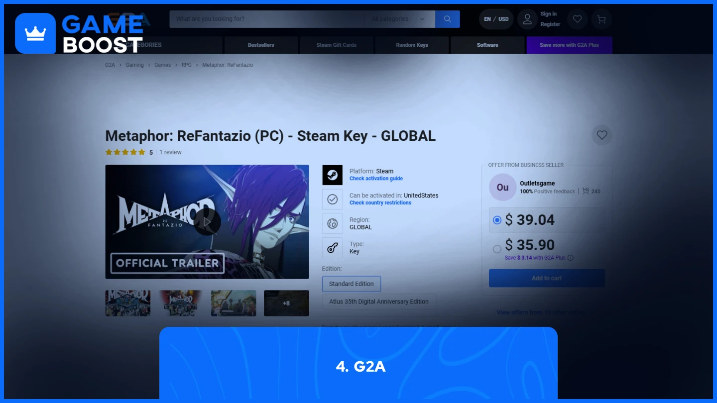 g2a Metaphor: ReFantazio