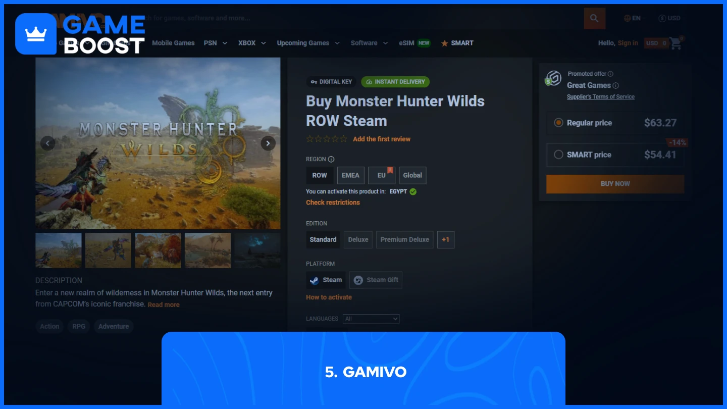 gamivo monster hunter wilds