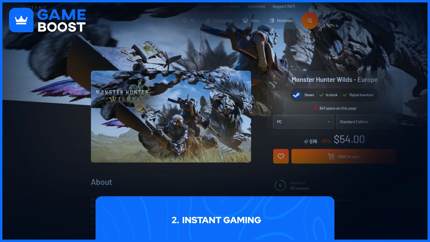 instant gaming monster hunter wilds