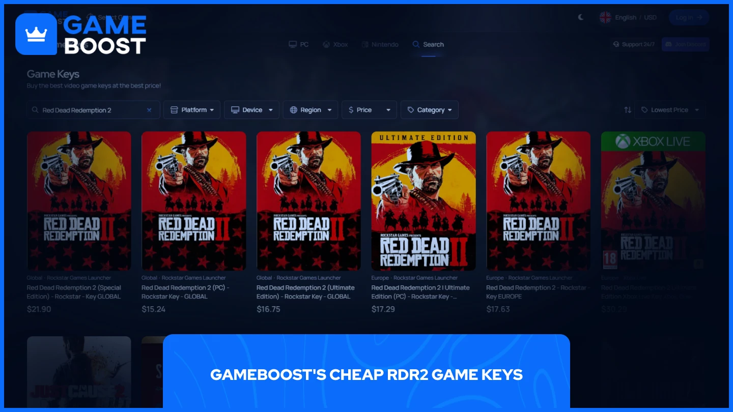 buy rdr2 game key gameboost