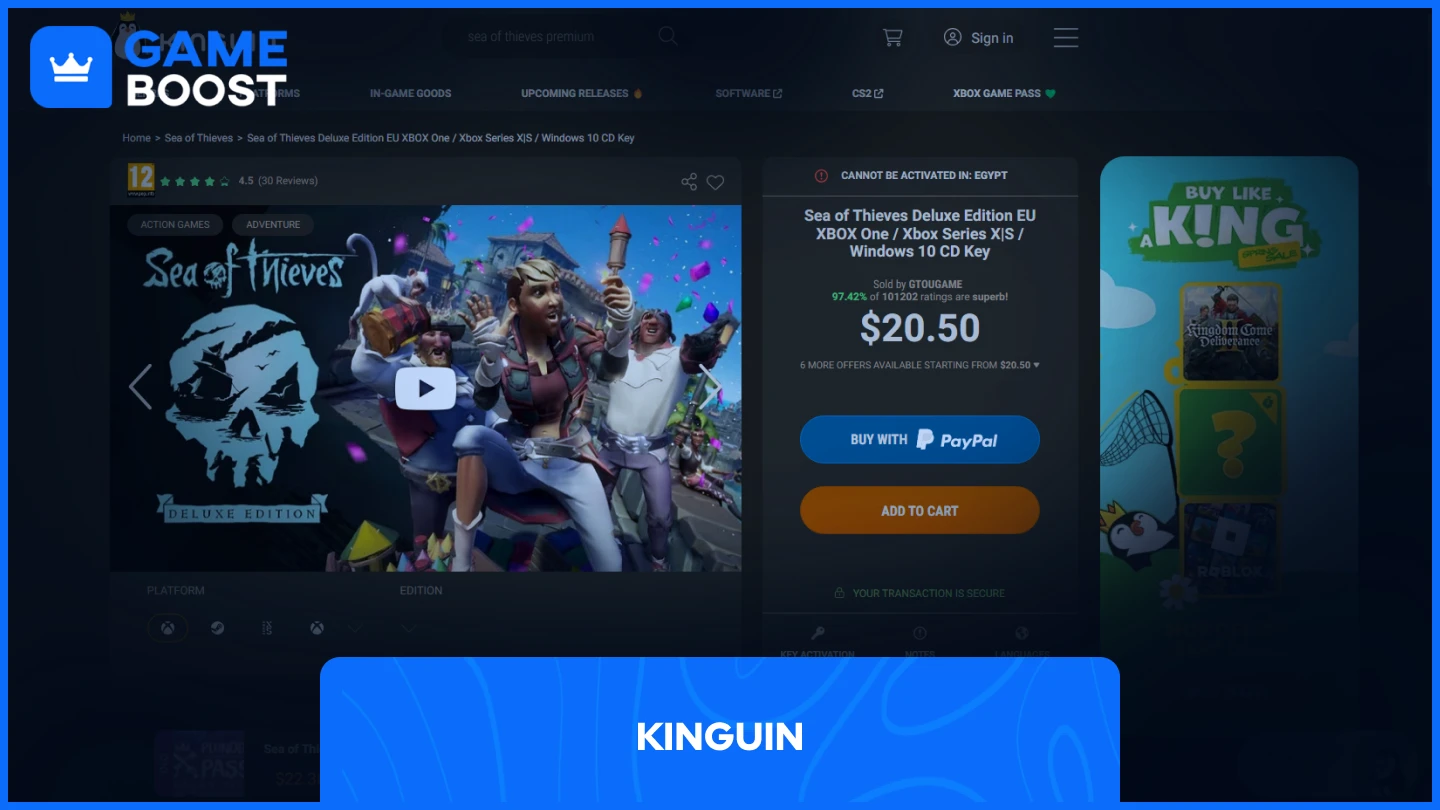 sea of thieves kinguin
