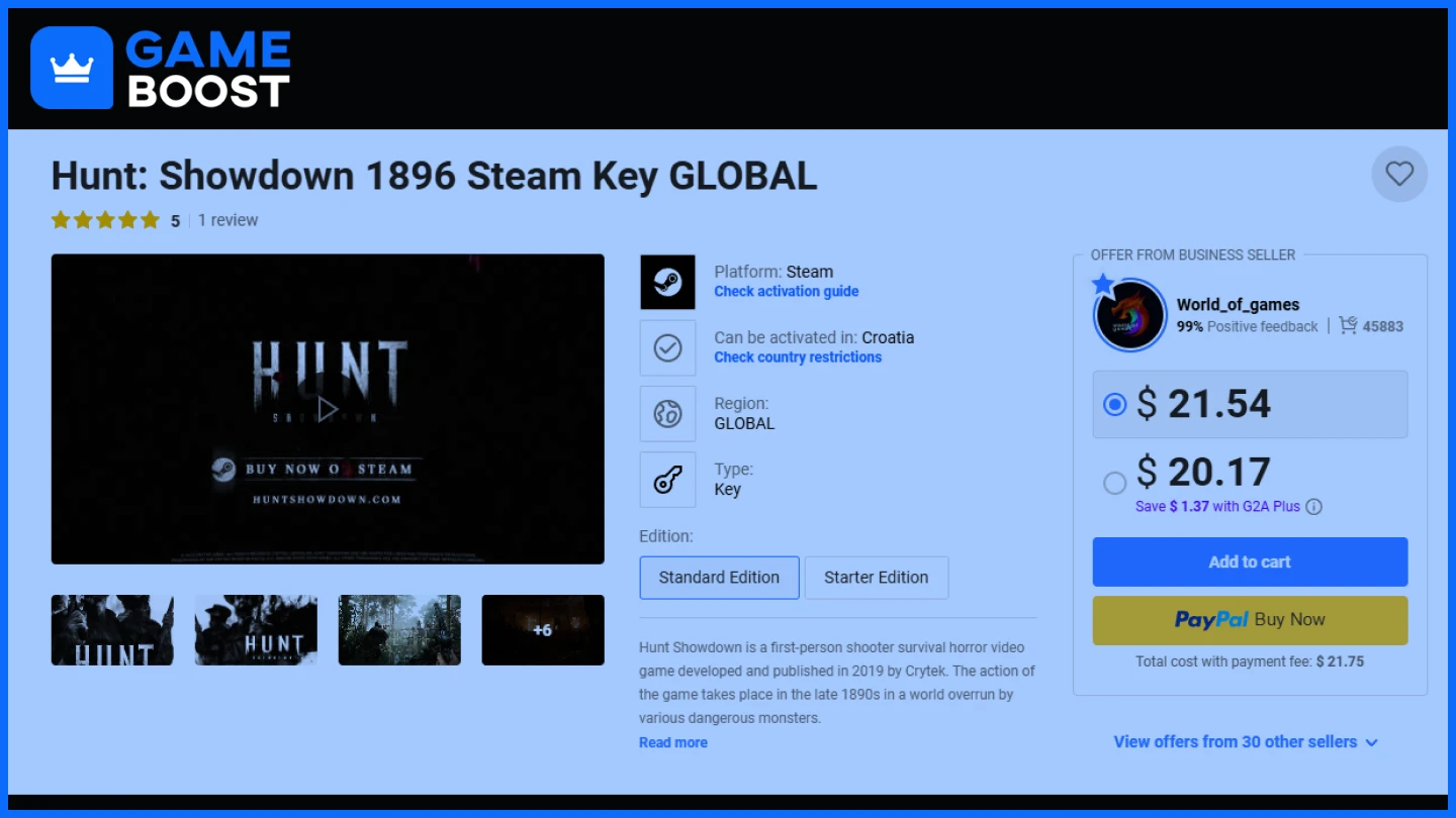 g2a hunt showdown