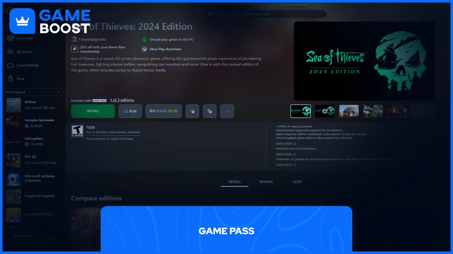 sea of thieves game pass