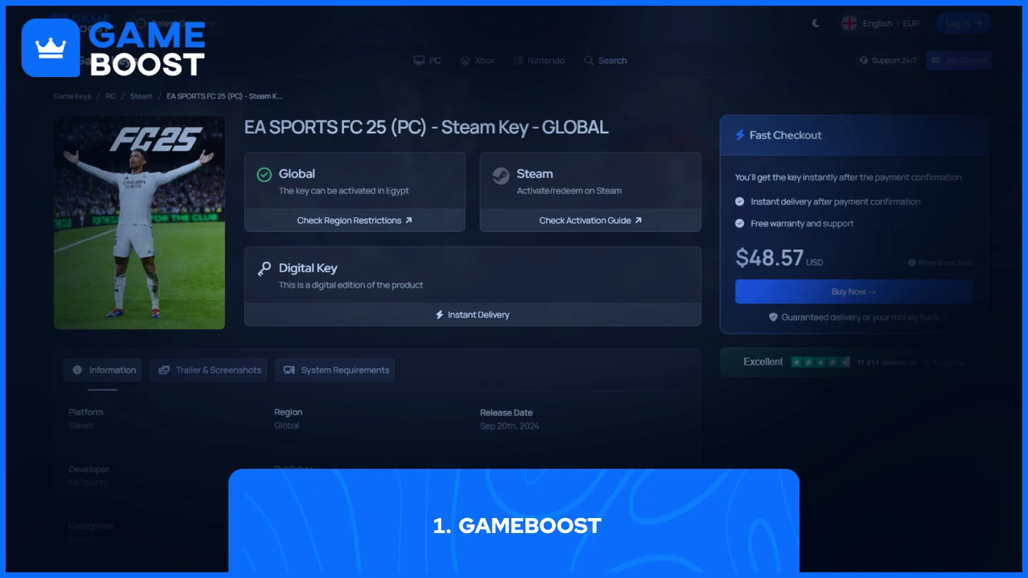 gameboost fc 25 game key