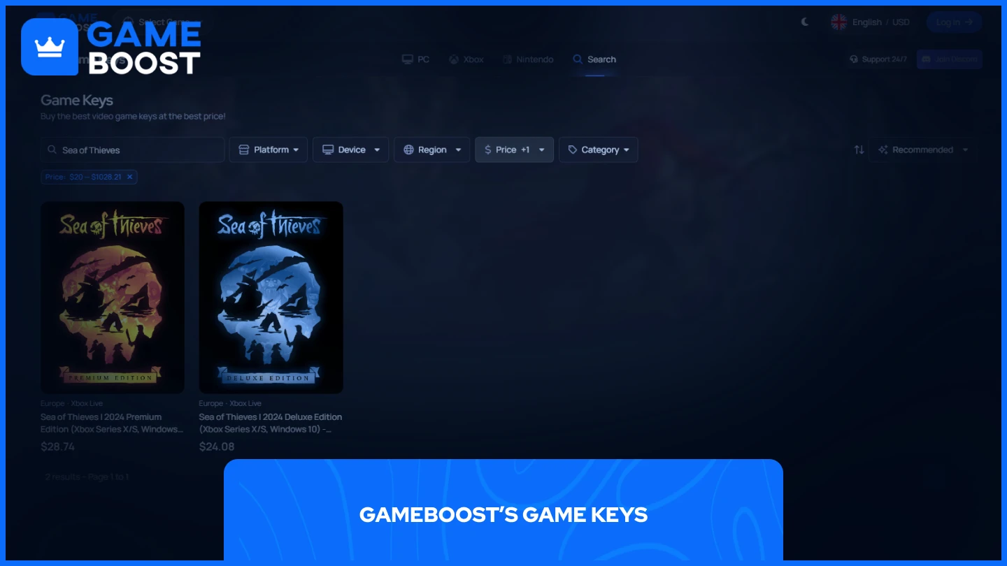 gameboost sea of thieves key