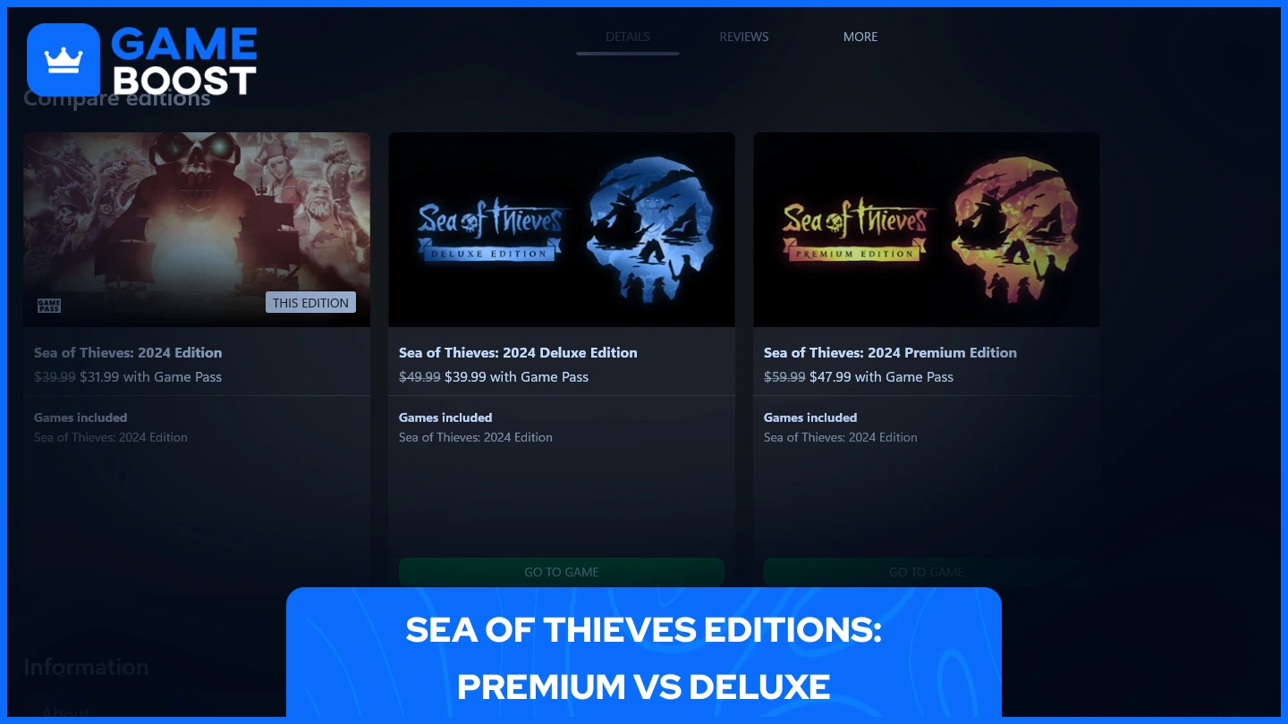 sea of thieves editions game pass