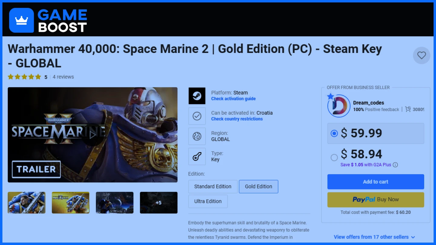 g2a space marine 2 gold edition