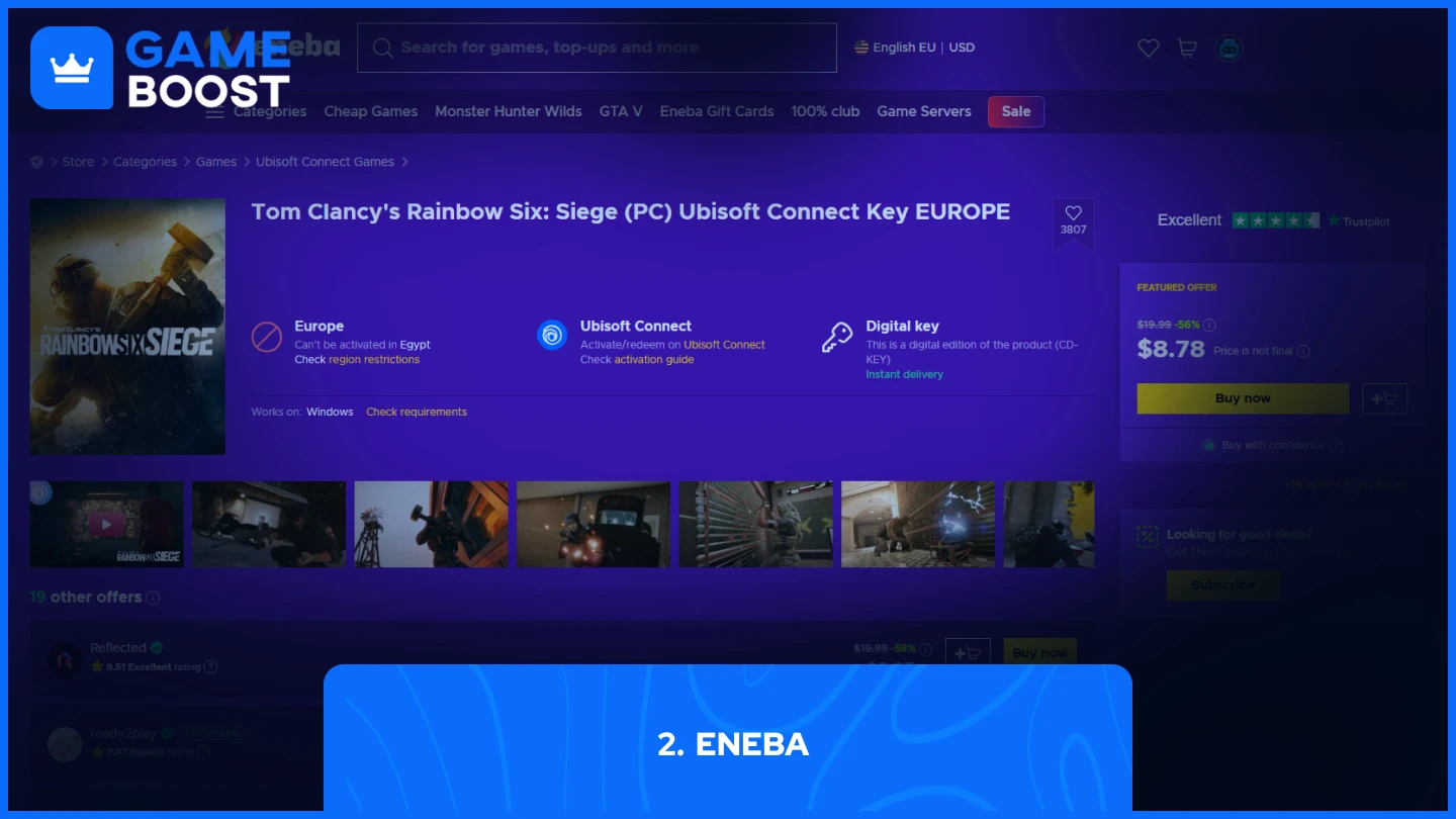 eneba rainbow six siege standard edition game key