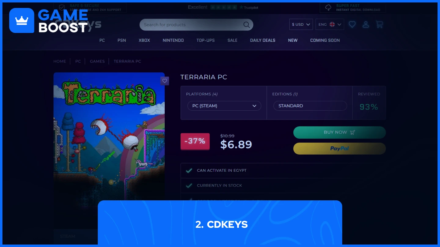 cdkeys terraria steam key