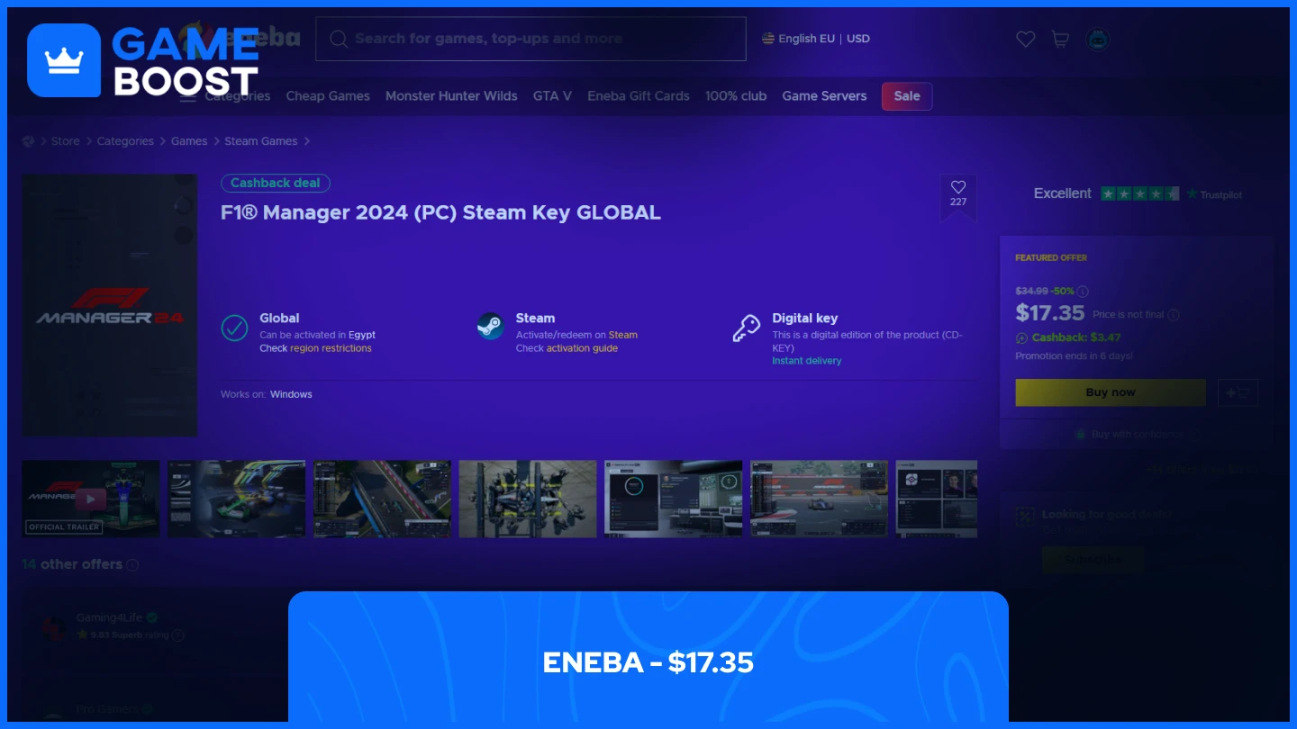 eneba f1 manager 2024 steam key