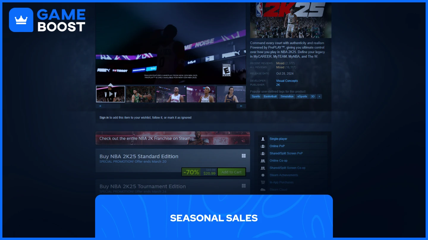 steam nba 2k25 page