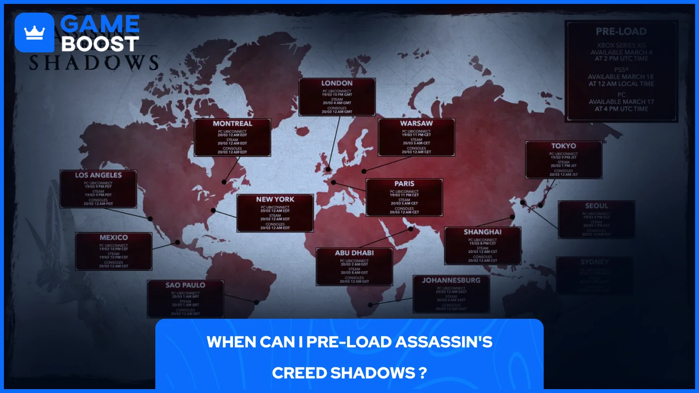 assassin's creed shadows pre-load times