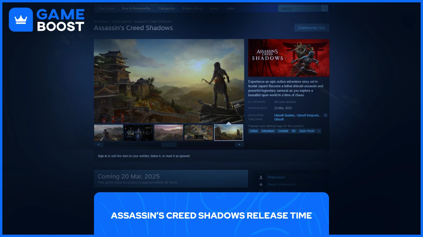 assassin's creed shadows steam page