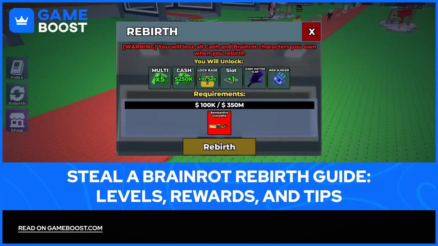 Steal een Brainrot Rebirth-gids: Levels, beloningen en tips