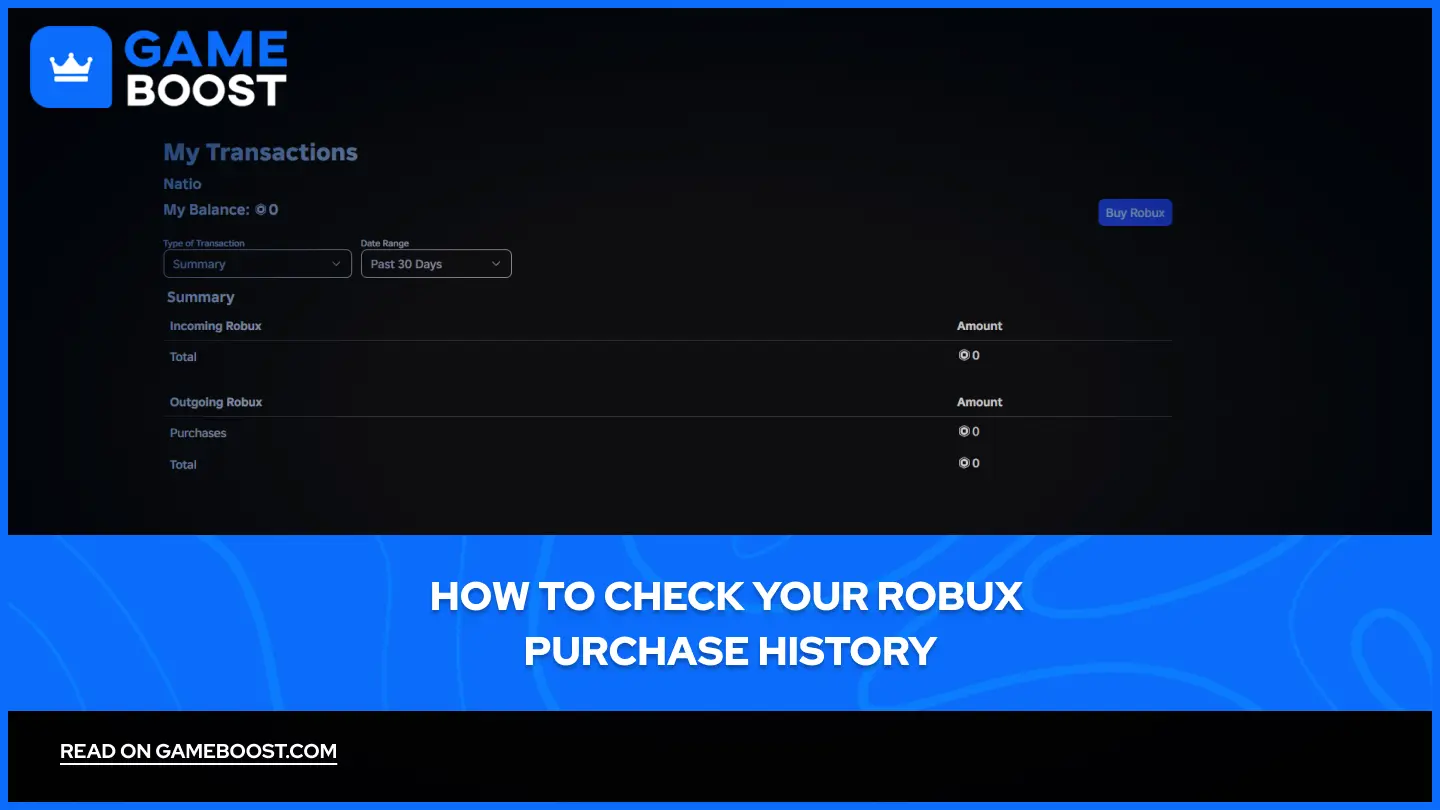 Jak sprawdzić historię zakupów Robuxów