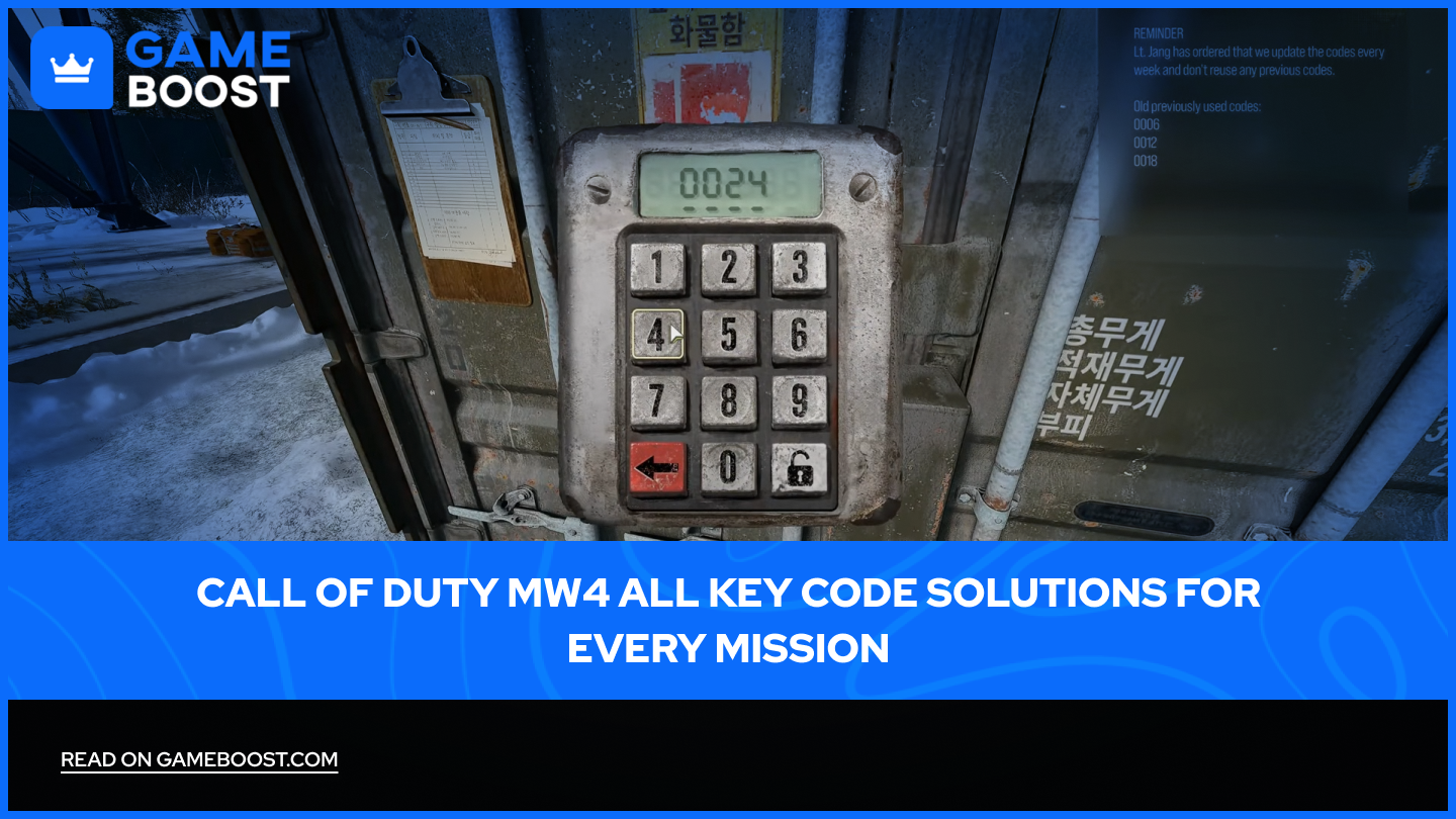 Call of Duty MW4 All Key Code Solutions for Every Mission