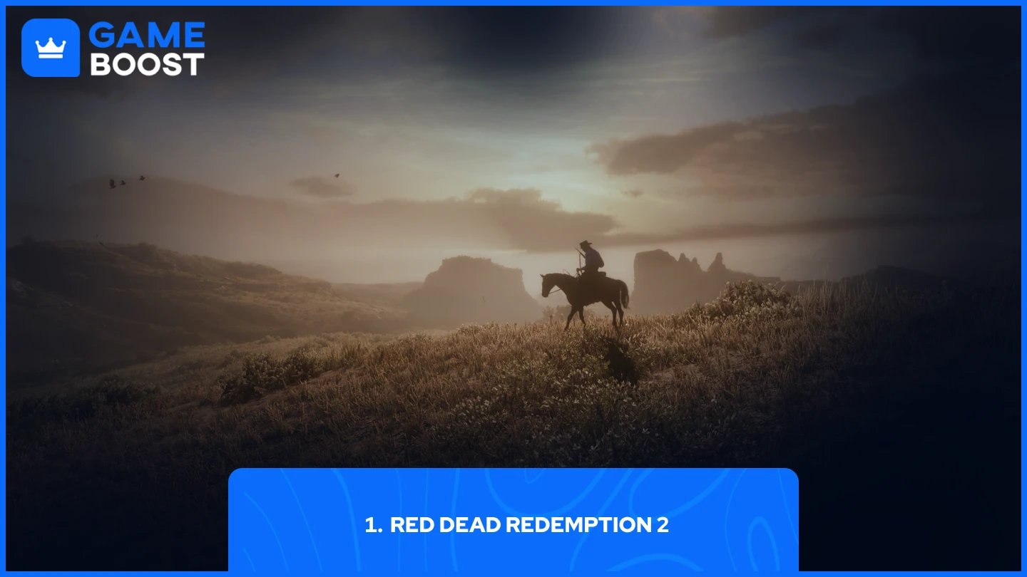 Arthur Morgan ขี่ม้าของเขาในยามพระอาทิตย์ตก