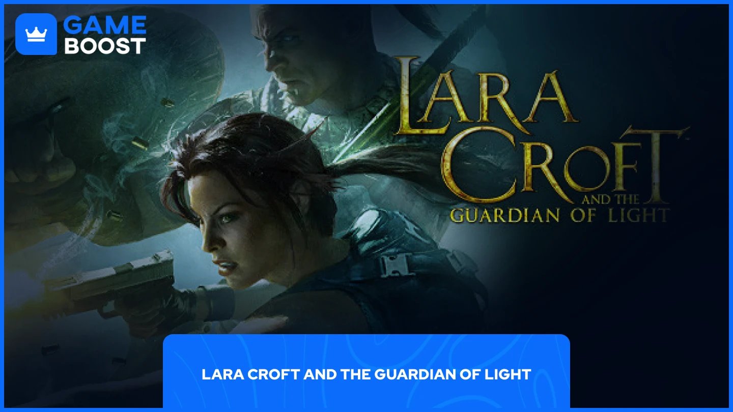 a picture of lara croft and her friend from the guardian of light