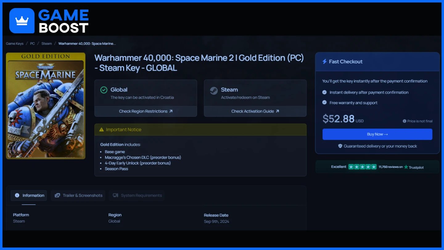 gameboost space marine 2 gold edition
