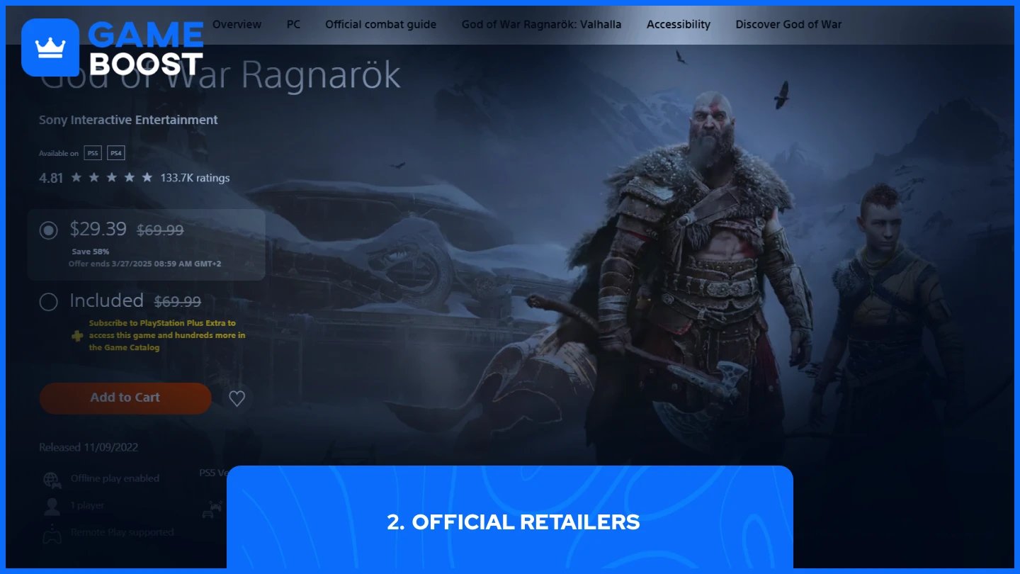 uma imagem para a página de god of war ragnarok no playstation