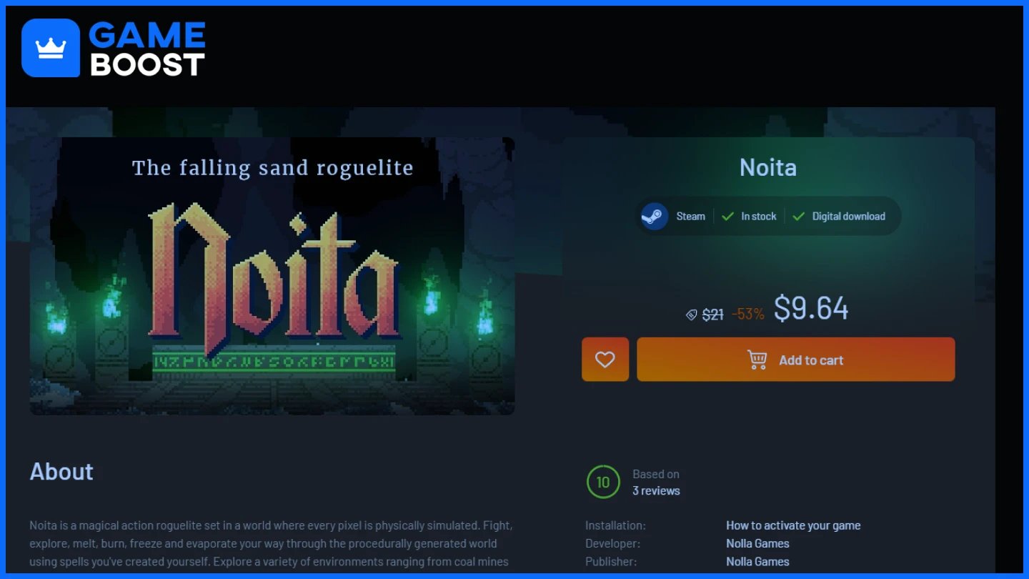 instant gaming noita