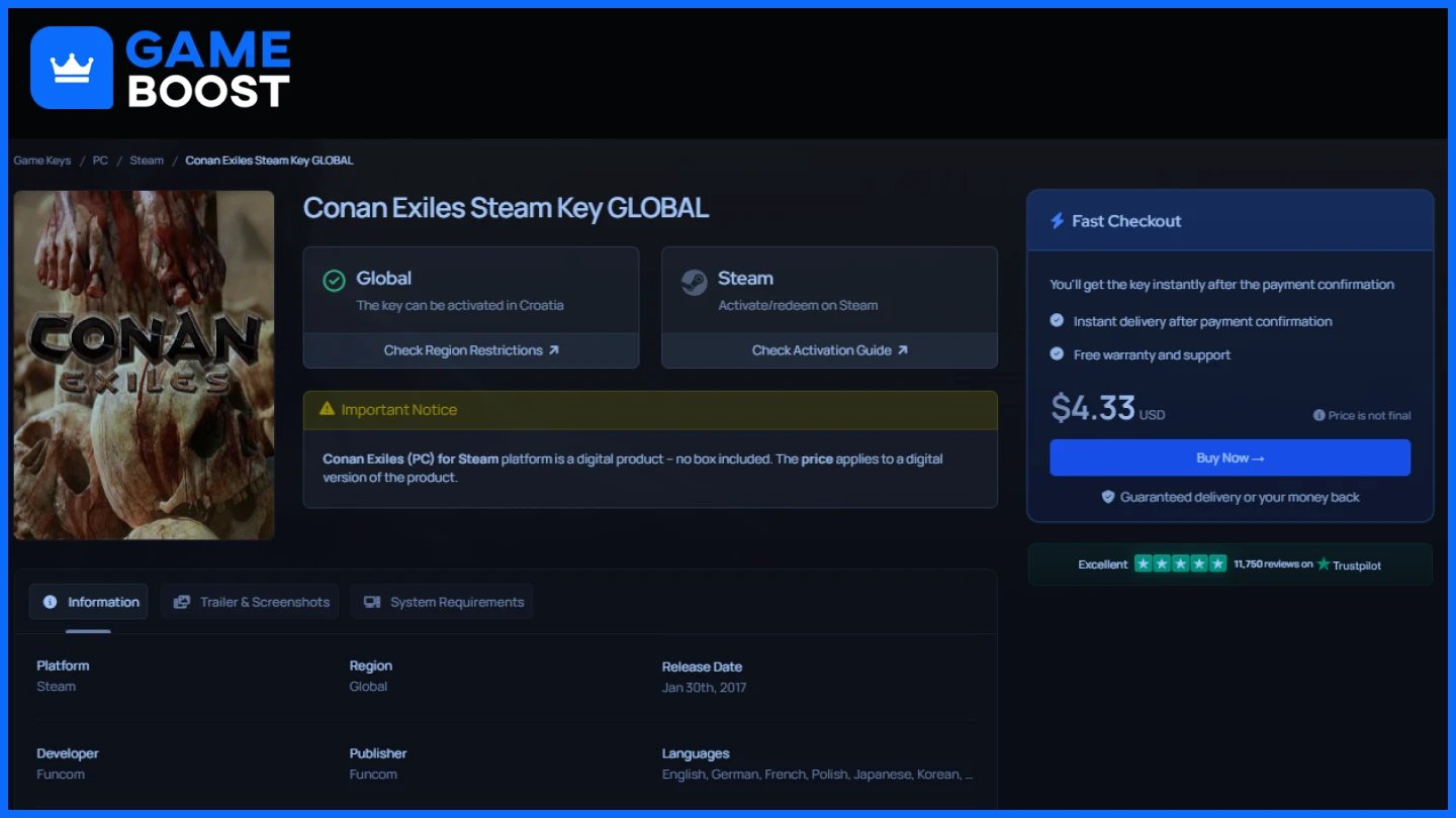 gameboost conan exiles