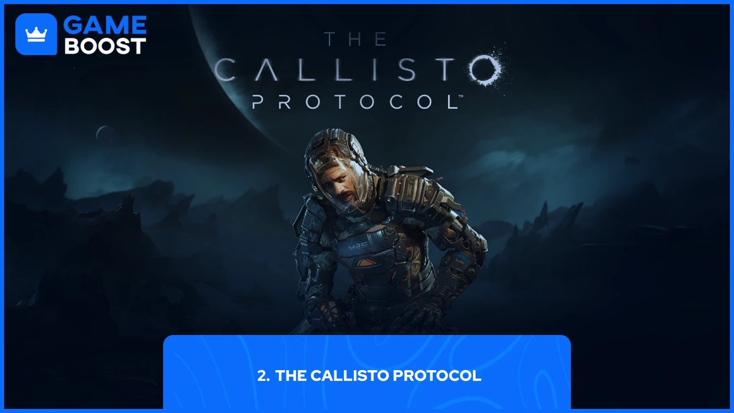une image du protagoniste de Callisto Protocol, Jacob Lee, dans un costume de prison futuriste