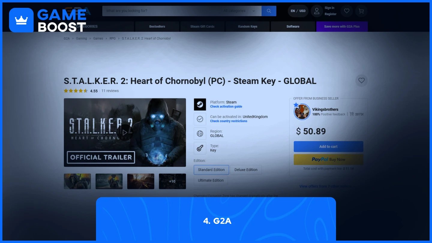 strona produktu g2a stalker 2