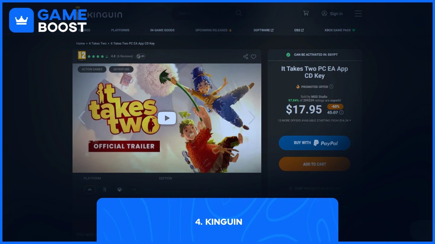 Kinguin it takes two pagina prodotto