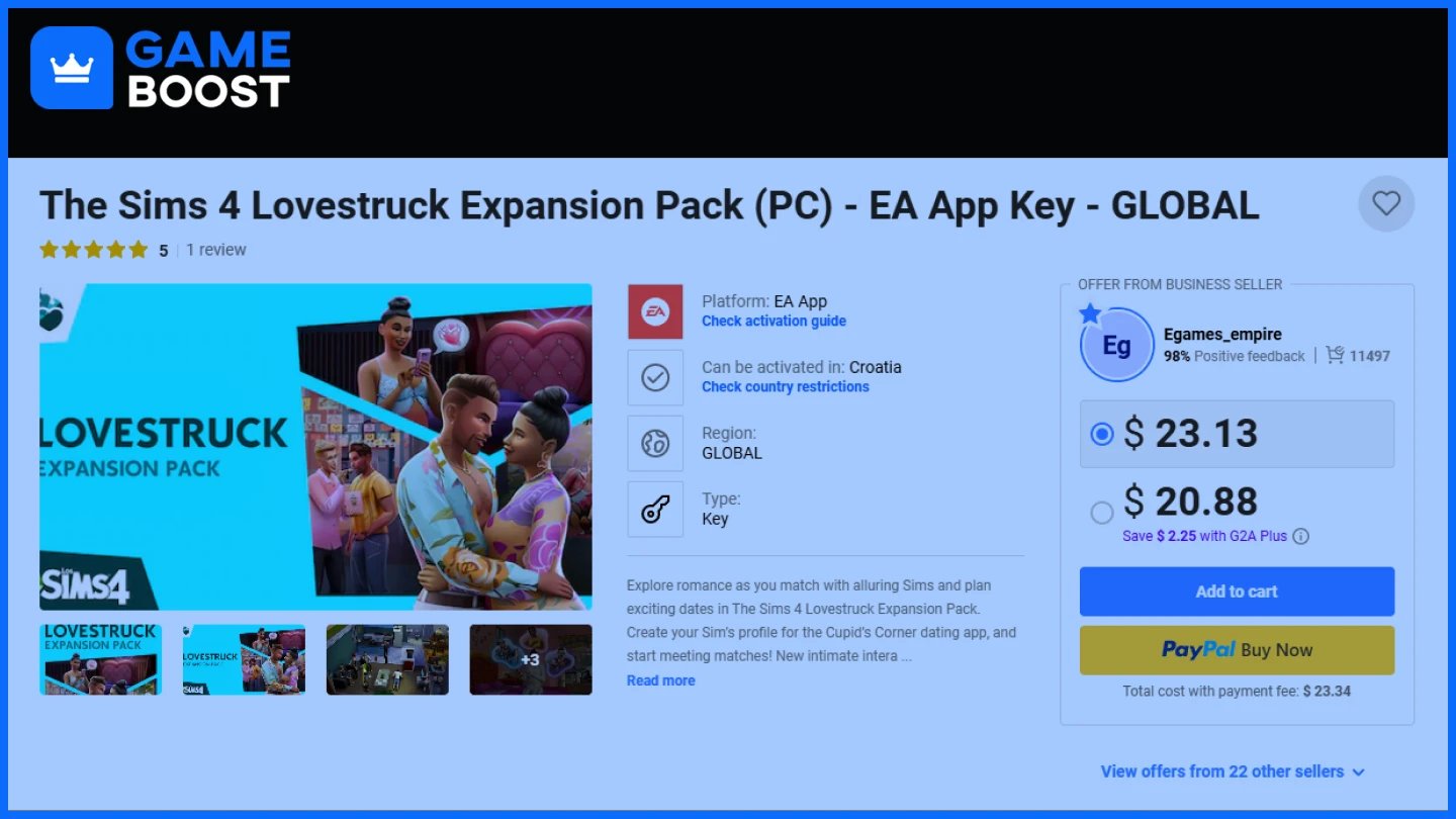 g2a sims 4 lovestruck 