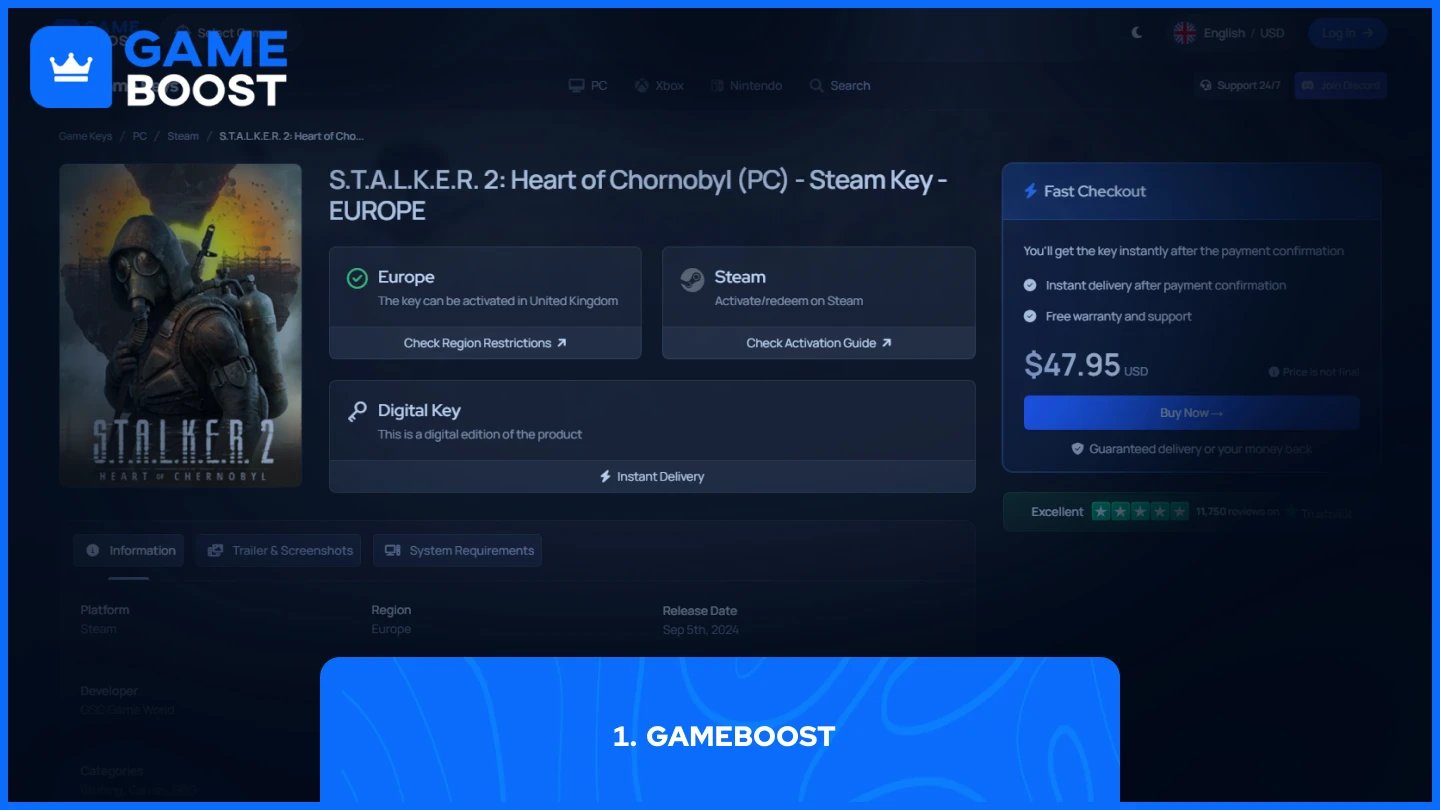 strona produktu gameboost stalker 2