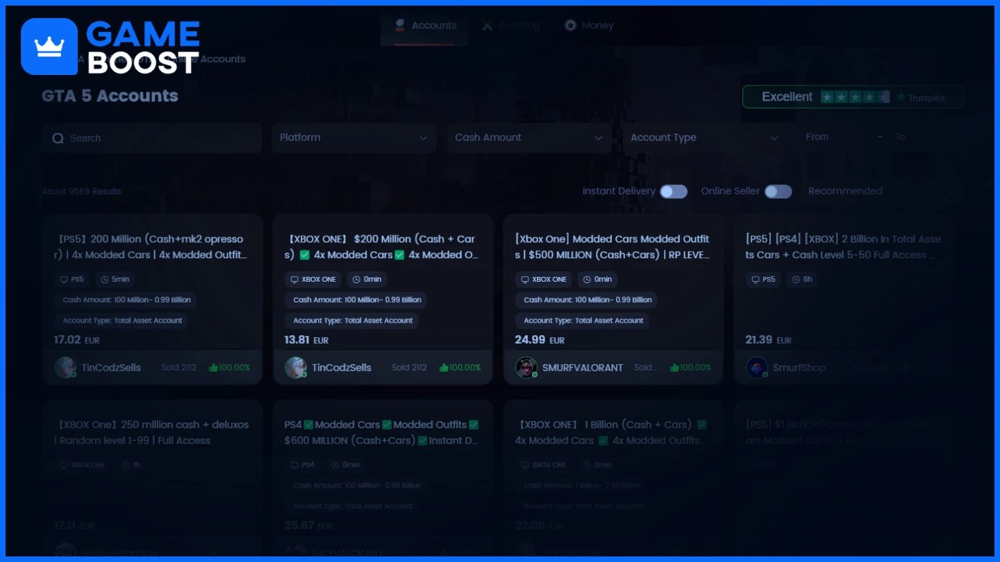 u7buy gta 5 modded accounts
