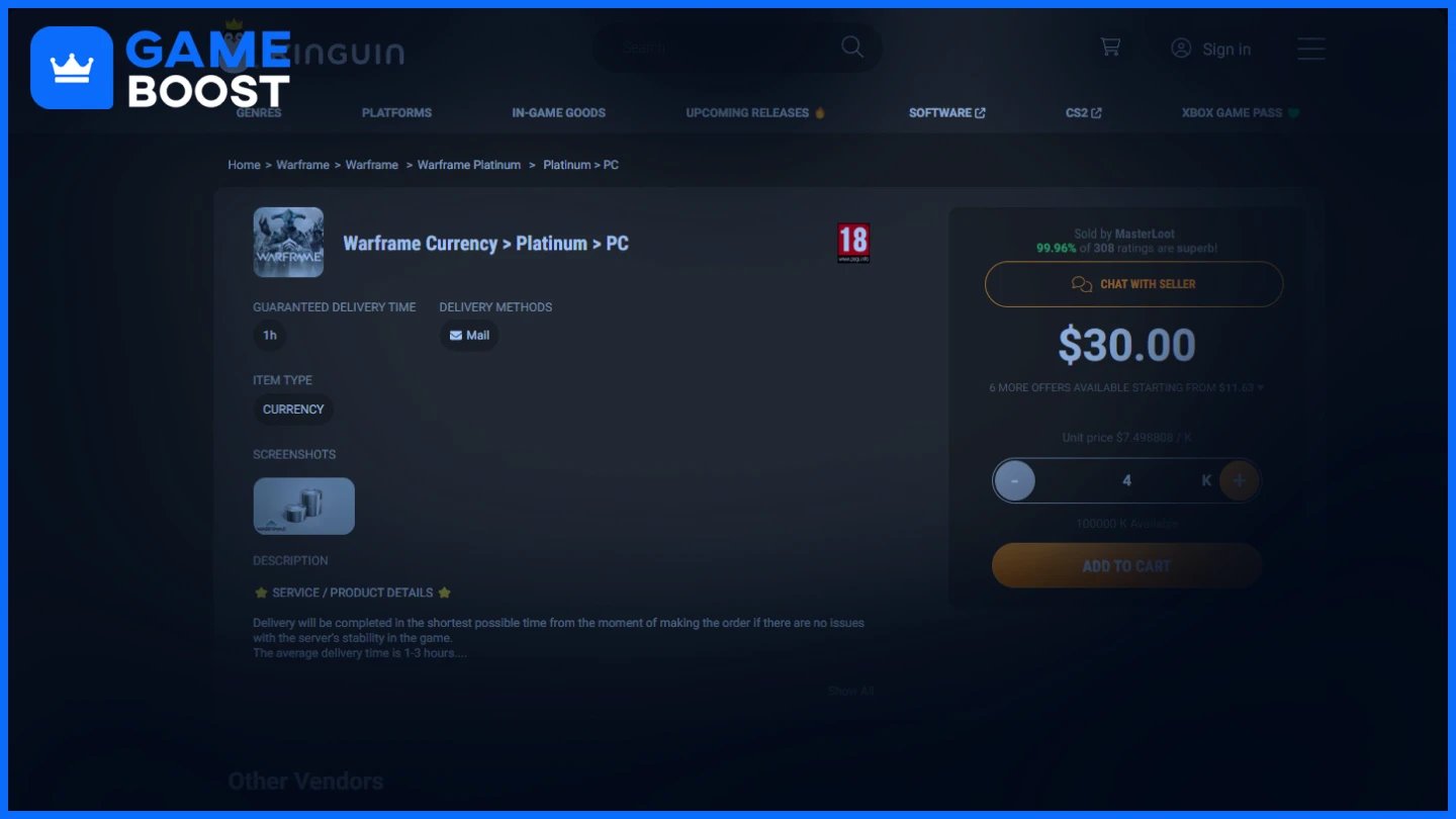 kinguin warframe platinum 