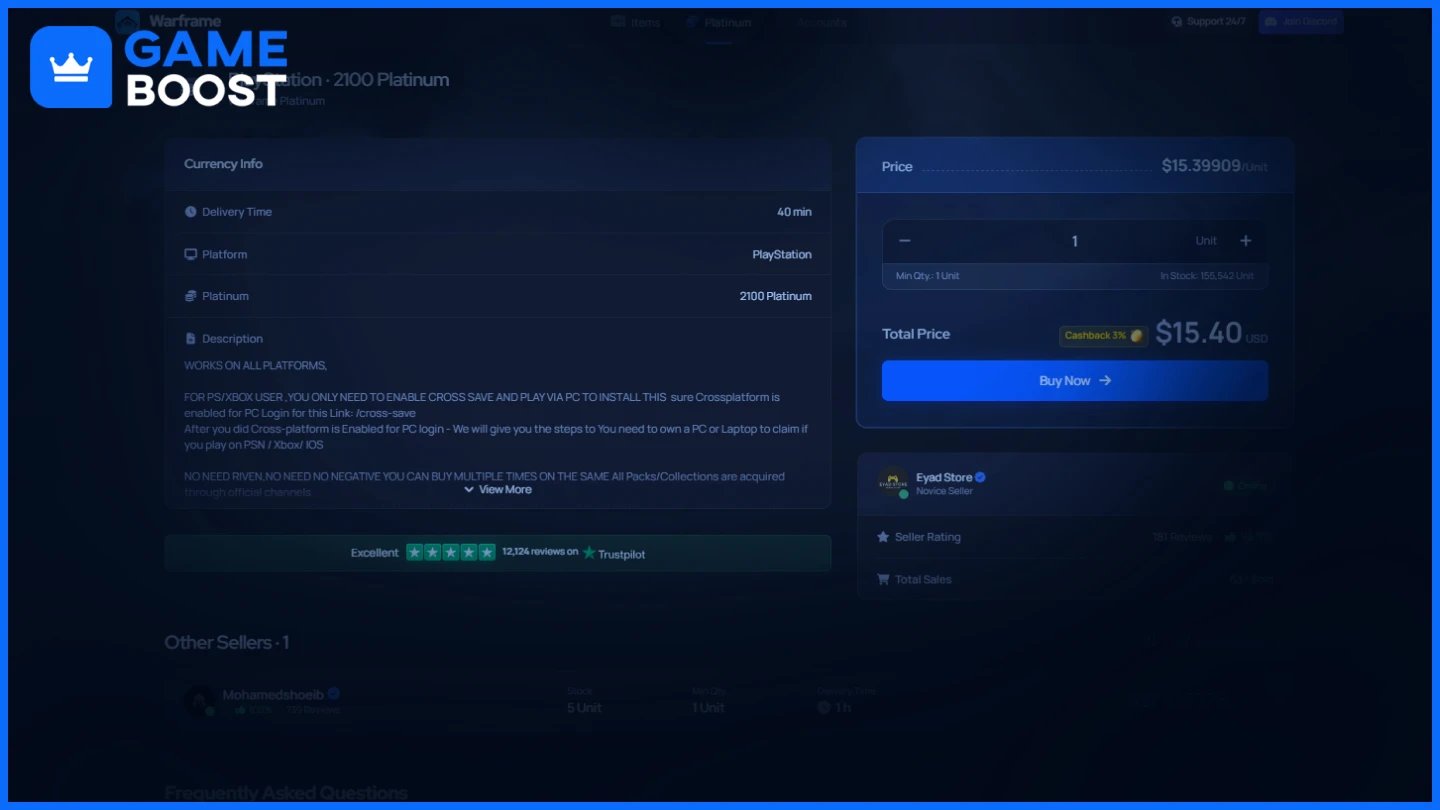 gameboost warframe platinum