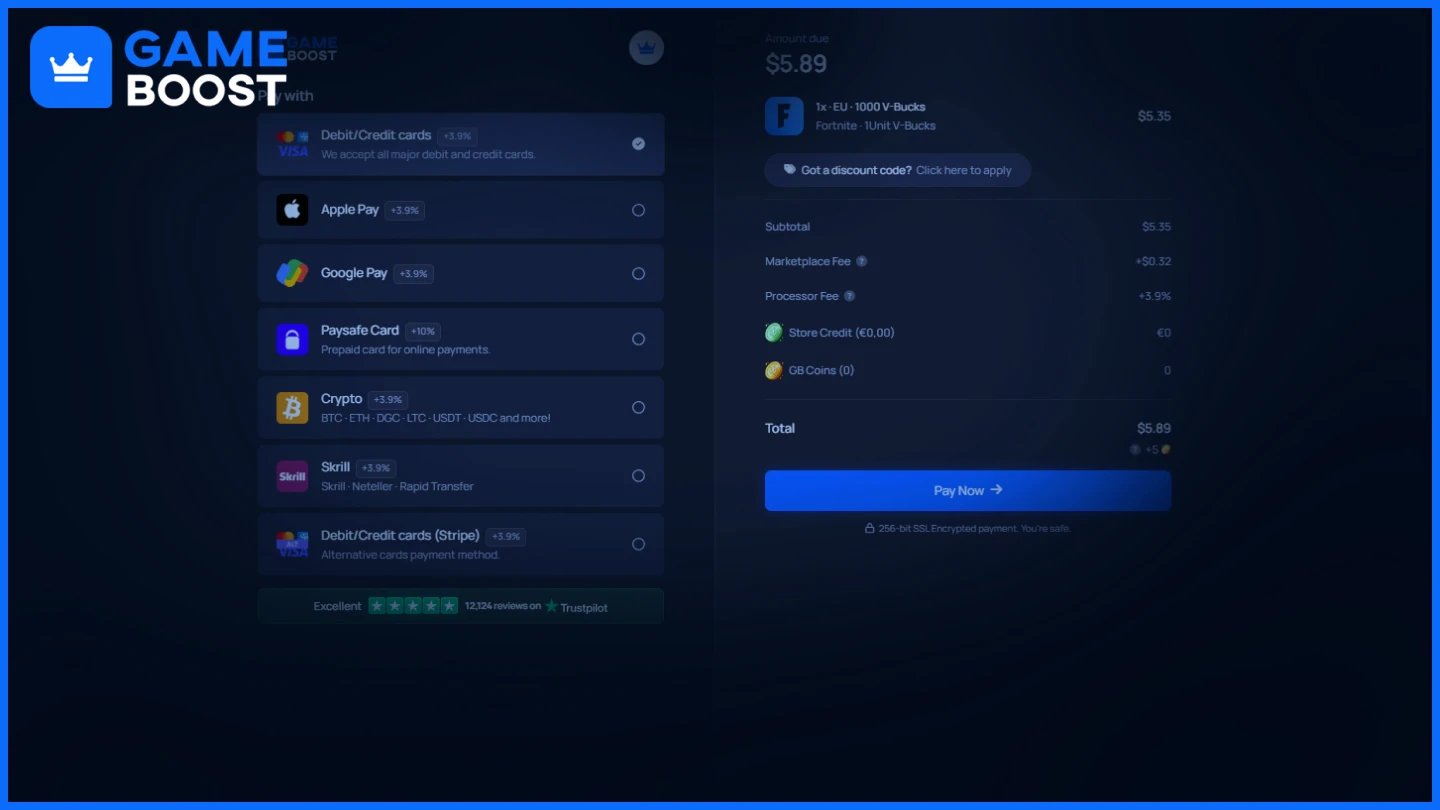 pagamento do gameboost fortnite