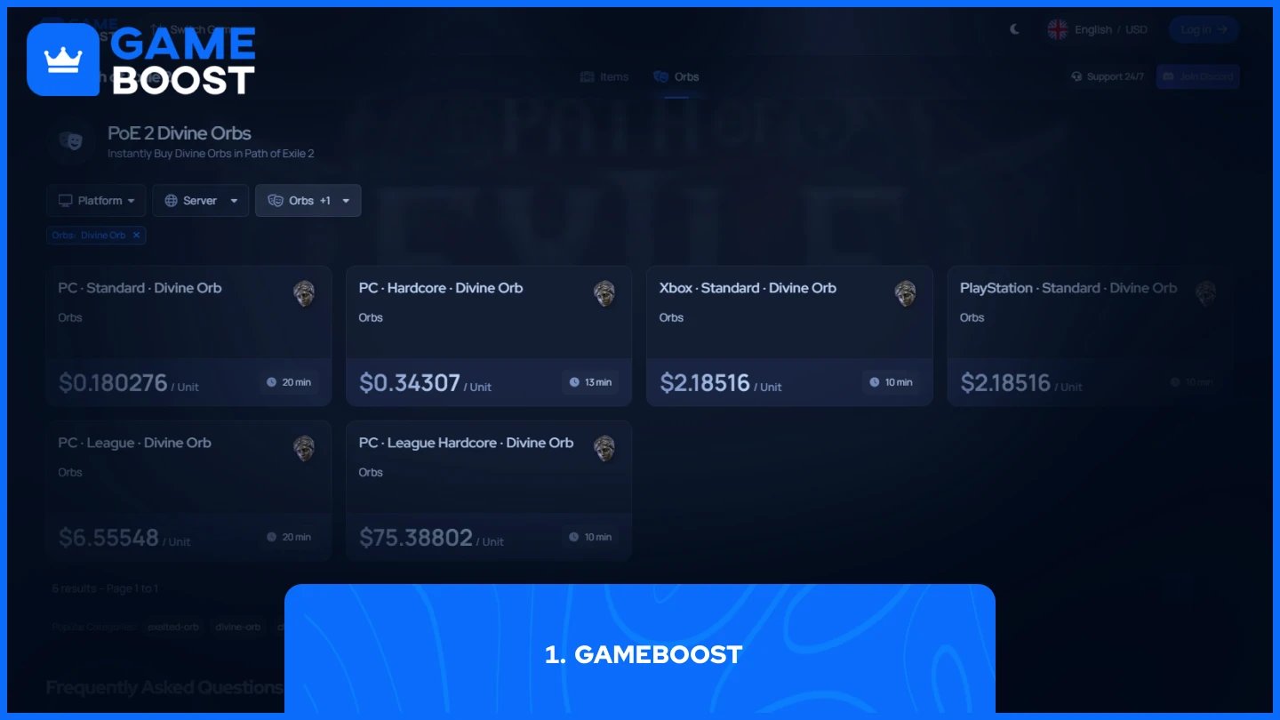 gameboost divine orb product page